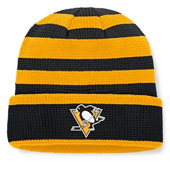 Men's Fanatics Black/Gold Pittsburgh Penguins Fundamental Steady Cuffed Knit Hat