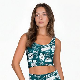 Women's Concepts Sport Midnight Green Philadelphia Eagles Grady Allover Print Bralette