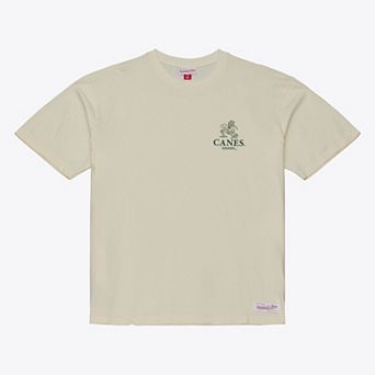 Men's Mitchell & Ness Cream Miami Hurricanes Core Icon T-Shirt