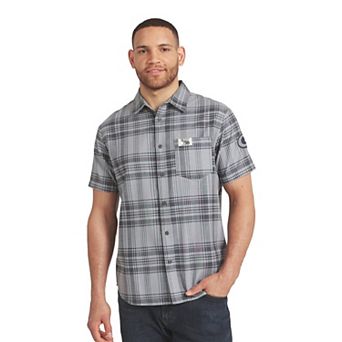 Men's Darius Rucker Collection by Fanatics Gray Green Bay Packers Woven Short Sleeve Button-Up Shirt