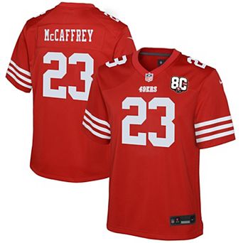 Youth Nike Christian McCaffrey Scarlet San Francisco 49ers 80th Anniversary Game Jersey