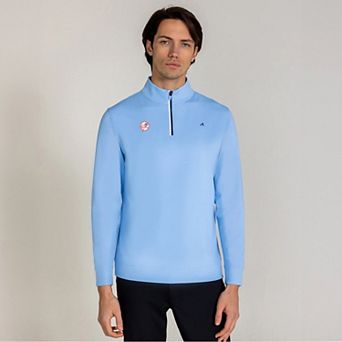 Men's Redvanly Light Blue New York Yankees Fleet Quarter-Zip Top