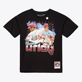 Men's Mitchell & Ness Chase Utley Black Philadelphia Phillies Cooperstown Collection Big & Tall Legendary Collage Player Graphic T-Shirt