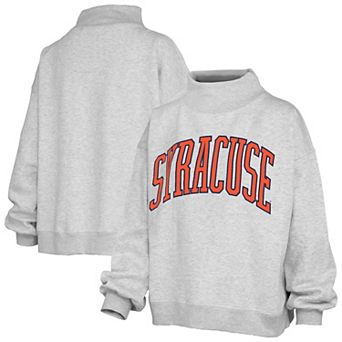 Women's Pressbox Gray Syracuse Orange Oversized Nelson Mock Neck Sweatshirt