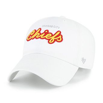 Women's '47 White Kansas City Chiefs Trendy Script Clean Up Adjustable Hat