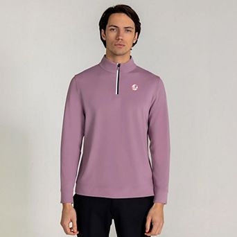 Men's Redvanly Purple New York Yankees Fleet Quarter-Zip Top