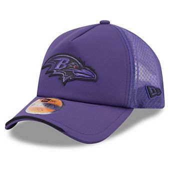 Men's New Era Purple Baltimore Ravens 2026 Sideline Apex 9FORTY Adjustable Trucker Hat
