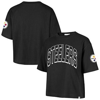 Women's '47 Black Pittsburgh Steelers Call Out Reed City T-Shirt