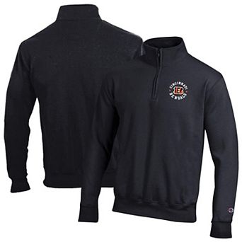 Men's Champion Black Cincinnati Bengals Powerblend Quarter-Zip Pullover
