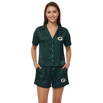 Women's Concepts Sport Green Green Bay Packers Wink Dot Satin Jacquard Sleep Set