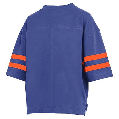 Women's Pressbox Royal Florida Gators Wayne Tyler Cropped T-Shirt