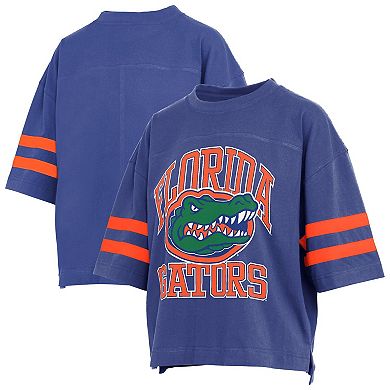 Women's Pressbox Royal Florida Gators Wayne Tyler Cropped T-Shirt