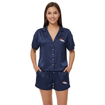 Women's Concepts Sport Navy Denver Broncos Wink Dot Satin Jacquard Sleep Set