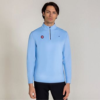 Men's Redvanly Light Blue Chicago Cubs Fleet Quarter-Zip Top