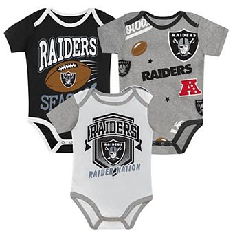 Newborn Outerstuff Las Vegas Raiders First Round Pick Three-Piece Creeper Set