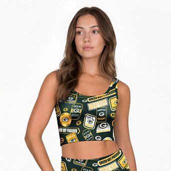 Women's Concepts Sport Green Green Bay Packers Grady Allover Print Bralette