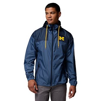 Men's Columbia Navy Michigan Wolverines Flash Challenger II Full-Zip Windbreaker
