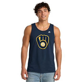 Men's Starter Navy Milwaukee Brewers Tank Top