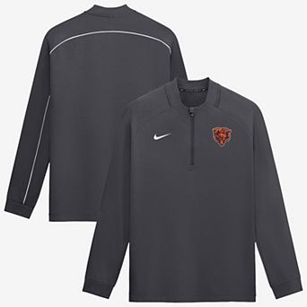 Men's Nike Anthracite Chicago Bears Par Raglan Tri-Blend Therma-FIT Half-Zip Pullover