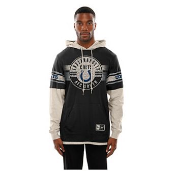 Men's New Era Black Indianapolis Colts Twofer Layered Long Sleeve Hoodie T-Shirt