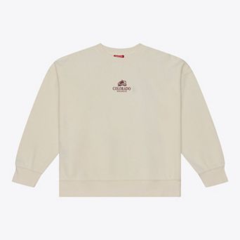 Women's Mitchell & Ness Cream Colorado Avalanche Core Essentials Sweatshirt