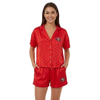 Women's Concepts Sport Scarlet San Francisco 49ers Wink Dot Satin Jacquard Sleep Set