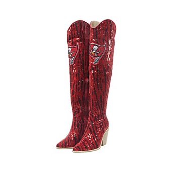 Cuce Tampa Bay Buccaneers Over-the-Knee Two-Tone Sequin Boots