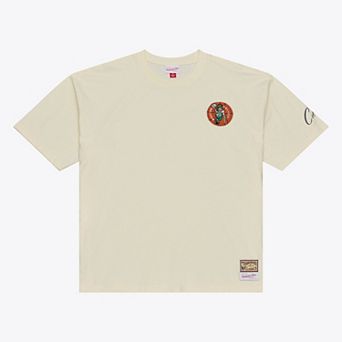 Men's Mitchell & Ness Oatmeal Boston Celtics Heritage Hues Oversized T-Shirt