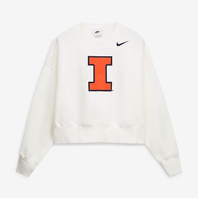 Women's Nike White Illinois Fighting Illini Phoenix Fleece Pullover Sweatshirt
