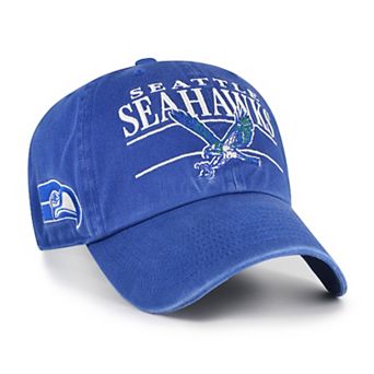 Men's '47 Royal Seattle Seahawks Throwback Graphic Clean Up Adjustable Hat