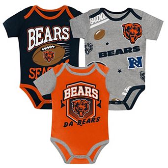 Newborn Outerstuff Chicago Bears First Round Pick Three-Piece Creeper Set