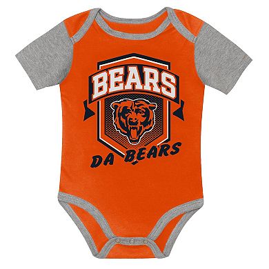 Newborn Outerstuff Chicago Bears First Round Pick Three-Piece Creeper Set
