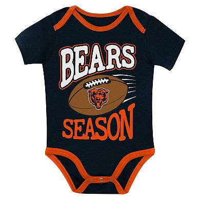 Newborn Outerstuff Chicago Bears First Round Pick Three-Piece Creeper Set