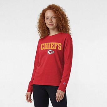 Women's Champion Red Kansas City Chiefs Core Logo Long Sleeve T-Shirt