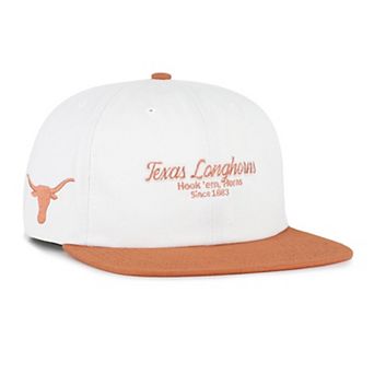 Men's '47 White/Texas Orange Texas Longhorns Script Stack Relaxed Captain Snapback Hat