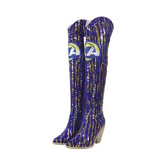 Cuce Los Angeles Rams Over-the-Knee Two-Tone Sequin Boots