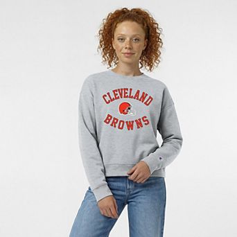 Women's Champion Heather Gray Cleveland Browns Heart & Soul Powerblend Sweatshirt