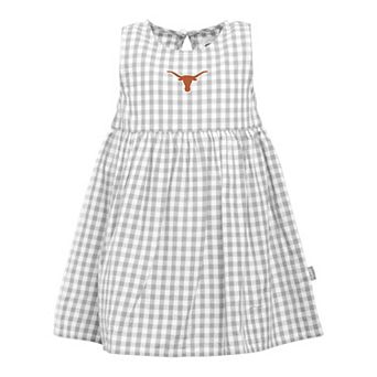 Girls Infant Garb Gray Texas Longhorns Loren Gingham Dress