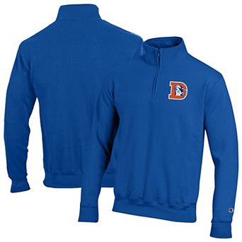 Men's Champion Royal Denver Broncos Powerblend Quarter-Zip Pullover