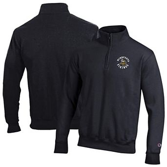 Men's Champion Black Minnesota Vikings Powerblend Quarter-Zip Pullover