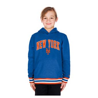 Youth New Era Royal New York Mets Knit Trim Pullover Hoodie