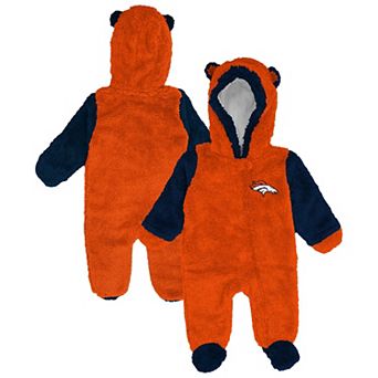 Newborn Outerstuff Orange Denver Broncos Teddy Fleece Bunting Full-Zip Sleeper