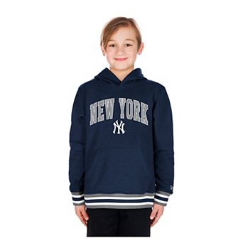 Youth New Era Navy New York Yankees Knit Trim Pullover Hoodie
