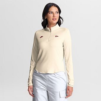 Women's Nike Natural Alabama Crimson Tide Legacy Swift Dri-FIT Half-Zip Pullover