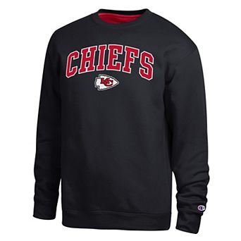 Men's Champion Black Kansas City Chiefs Contrast Lined Sweatshirt