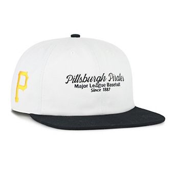 Men's '47 White/Black Pittsburgh Pirates Script Stack Relaxed Captain Snapback