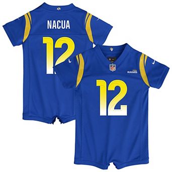 Newborn Nike Puka Nacua Royal Los Angeles Rams Romper Game Jersey
