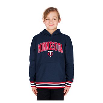 Youth New Era Navy Minnesota Twins Knit Trim Pullover Hoodie
