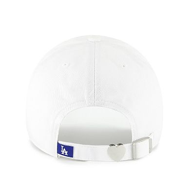 Women's '47 White Los Angeles Dodgers Trendy Script Clean Up Adjustable Hat
