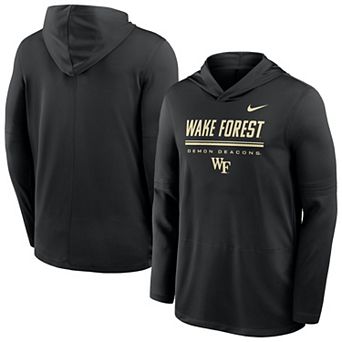 Men's Nike Black Wake Forest Demon Deacons 2026 Sideline Dri-FIT Lightweight Hooded Top
